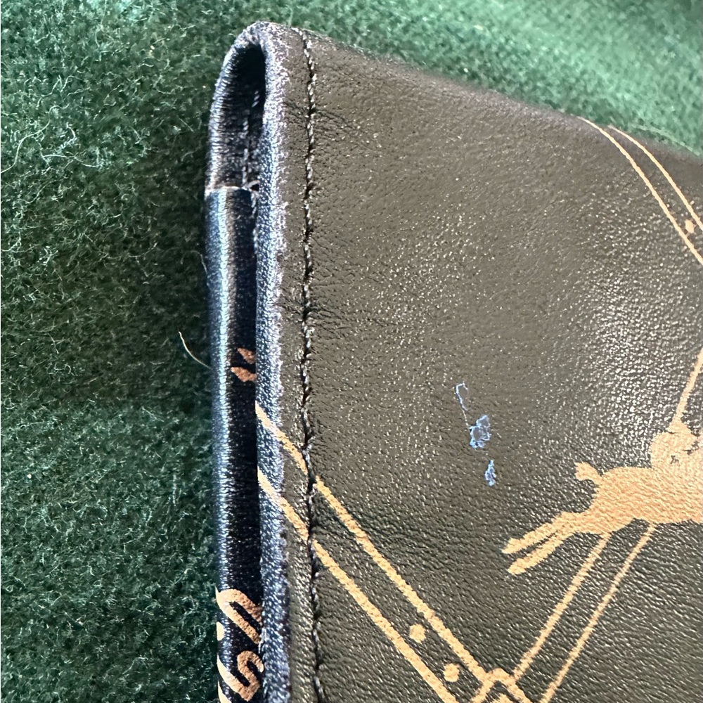 Longchamp Vintage Monogram Bifold Wallet Brown Tan Canvas Leather - Picture 7 of 8